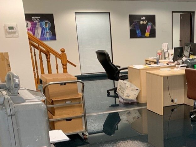 flooding inside an office