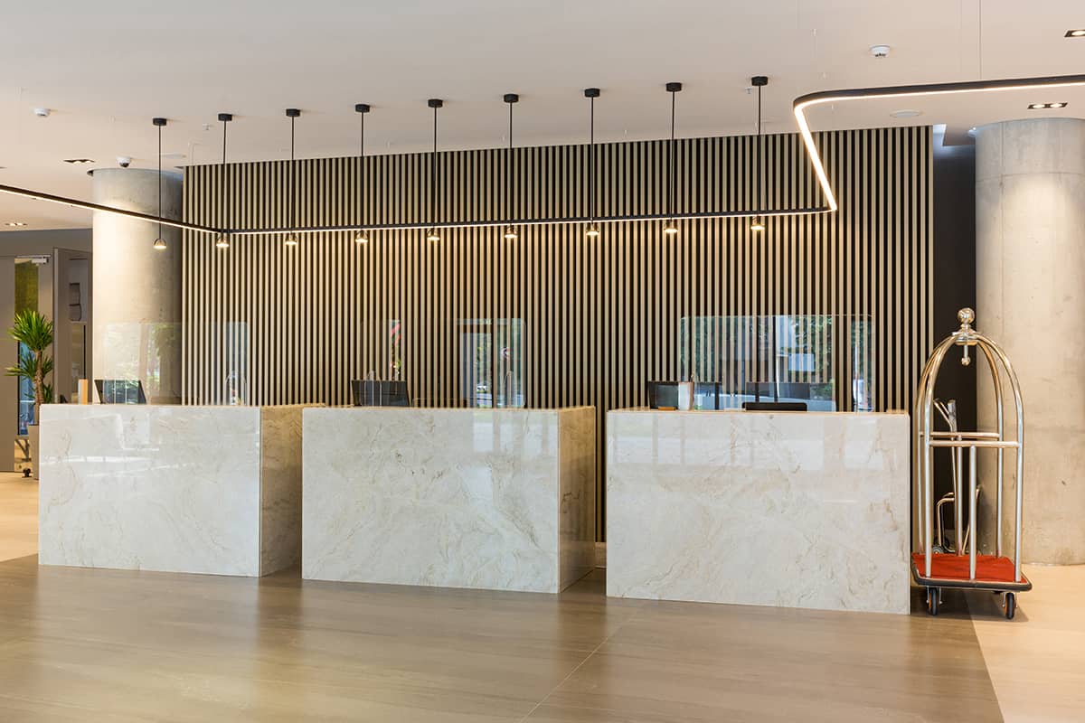 hotel lobby front desks