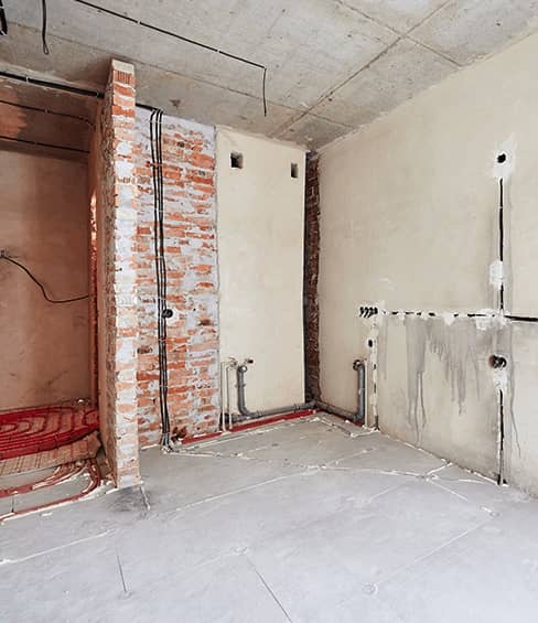 interior of apartment awaiting renovation